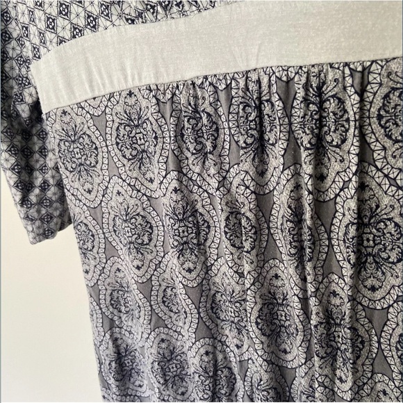 Athleta Wrap It Up Midi Dress-3/4 Sleeve-Blue/Gray Batik Print-Size Small - Picture 3 of 4